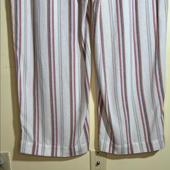 Marissa Olivia Pants Cream Multi Striped Linen Blend Wide Leg Pull On Sz 2X  NWT - Picture 10 of 11